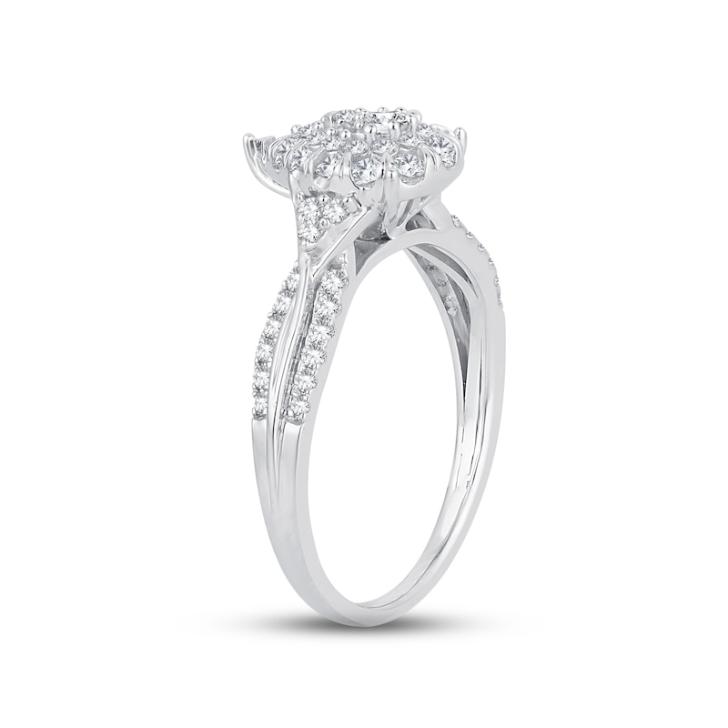 Main Image 2 of Diamond Engagement Ring 1/2 ct tw Round-cut 10K White Gold