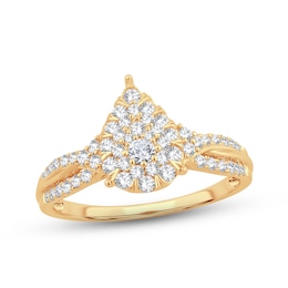 Adore Diamond Engagement Ring 1/2 ct tw Round-cut 10K Yellow Gold