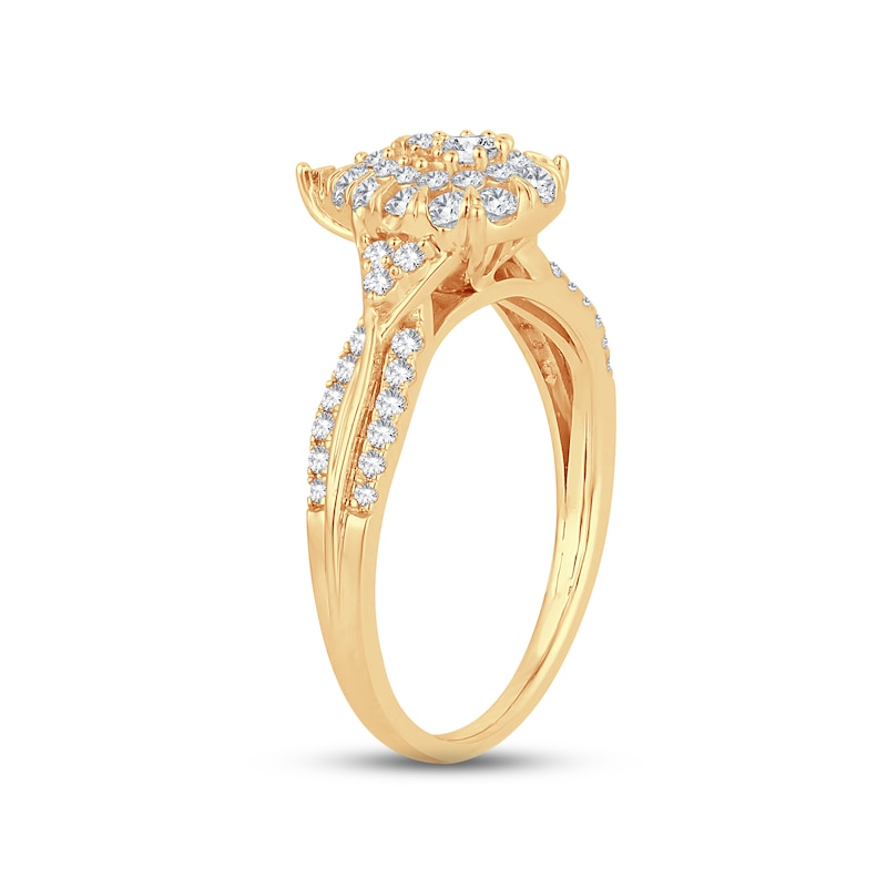 Main Image 2 of Diamond Engagement Ring 1/2 ct tw Round-cut 10K Yellow Gold