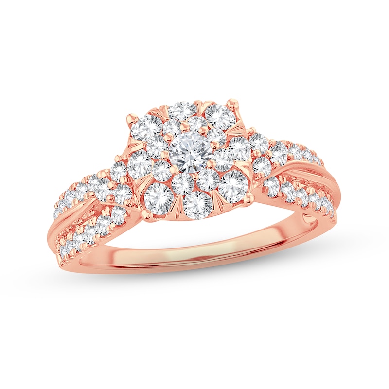 Main Image 1 of Diamond Engagement Ring 1 ct tw Round-cut 10K Rose Gold