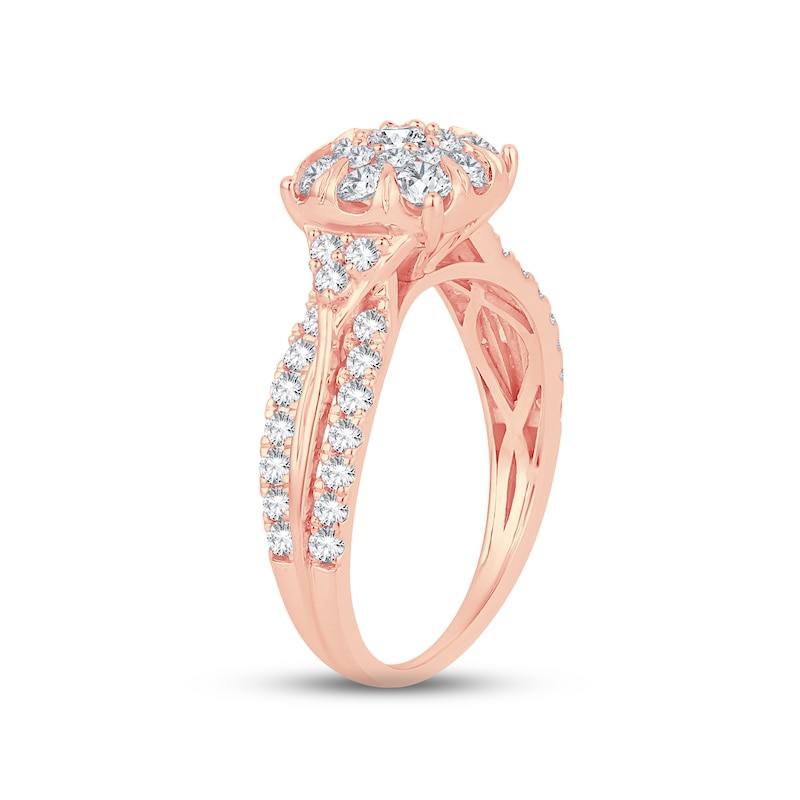 Main Image 2 of Diamond Engagement Ring 1 ct tw Round-cut 10K Rose Gold