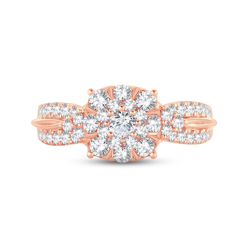 Main Image 3 of Diamond Engagement Ring 1 ct tw Round-cut 10K Rose Gold