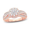 Thumbnail Image 1 of Diamond Engagement Ring 1 ct tw Round & Baguette-cut 10K Rose Gold