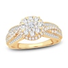 Thumbnail Image 0 of Diamond Engagement Ring 1 ct tw Round & Baguette-cut 10K Yellow Gold