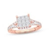 Thumbnail Image 1 of Diamond Engagement Ring 1-1/4 ct tw Princess & Round-cut 10K Rose Gold