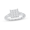 Thumbnail Image 1 of Diamond Engagement Ring 1-1/4 ct tw Princess & Round-cut 10K White Gold