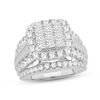 Thumbnail Image 1 of Diamond Engagement Ring 4 ct tw Princess, Round & Baguette-cut 10K White Gold