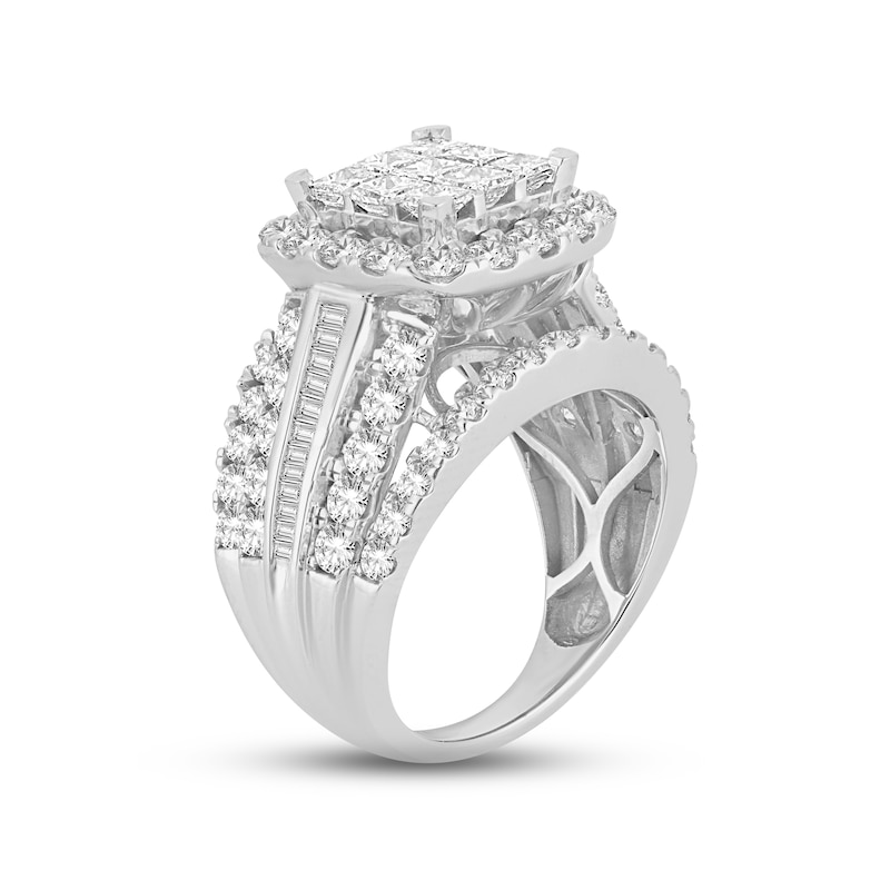 Main Image 2 of Diamond Engagement Ring 4 ct tw Princess, Round & Baguette-cut 10K White Gold