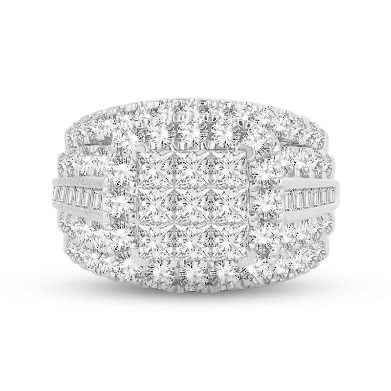 Main Image 3 of Diamond Engagement Ring 4 ct tw Princess, Round & Baguette-cut 10K White Gold