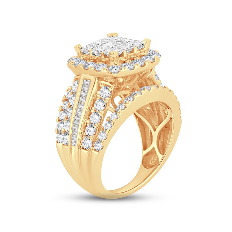 Main Image 2 of Diamond Engagement Ring 4 ct tw Princess, Round & Baguette-cut 10K Yellow Gold