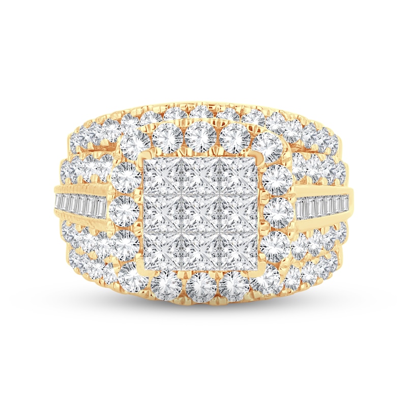 Main Image 3 of Diamond Engagement Ring 4 ct tw Princess, Round & Baguette-cut 10K Yellow Gold