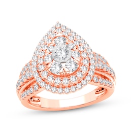 Diamond Engagement Ring 1 ct tw Round-cut 10K Rose Gold