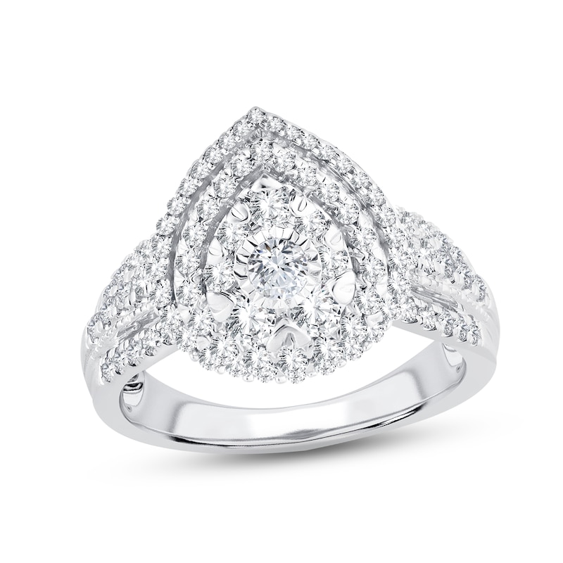 Main Image 1 of Diamond Engagement Ring 1 ct tw Round-cut 10K White Gold