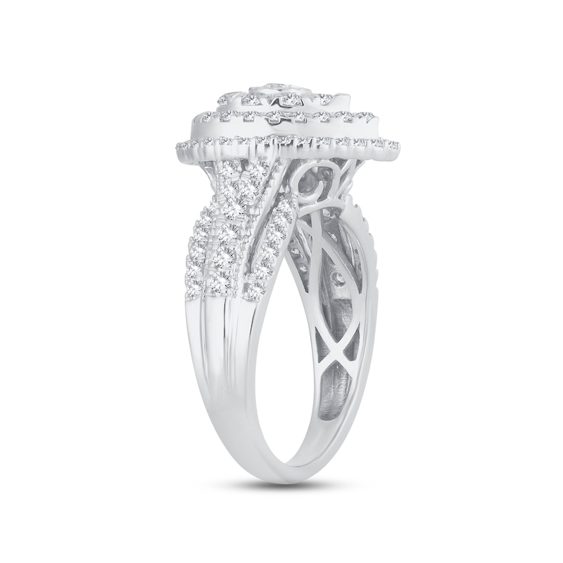 Main Image 2 of Diamond Engagement Ring 1 ct tw Round-cut 10K White Gold