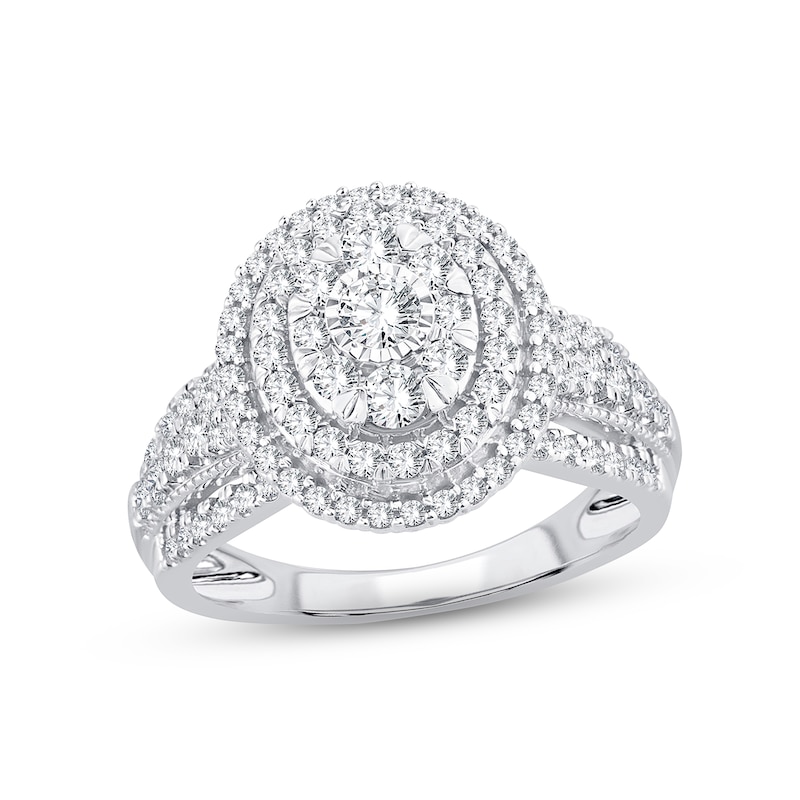 Main Image 1 of Diamond Engagement Ring 1 ct tw Round-cut 10K White Gold