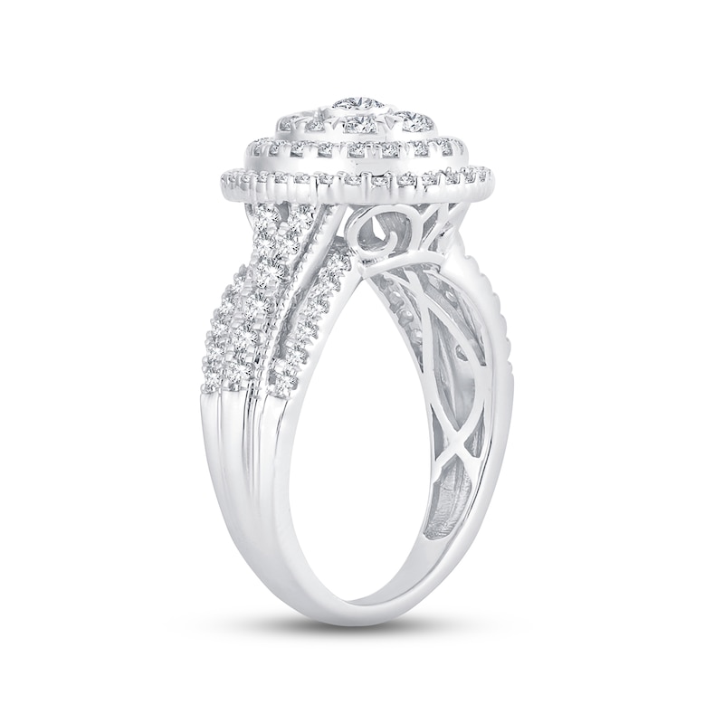 Main Image 2 of Diamond Engagement Ring 1 ct tw Round-cut 10K White Gold