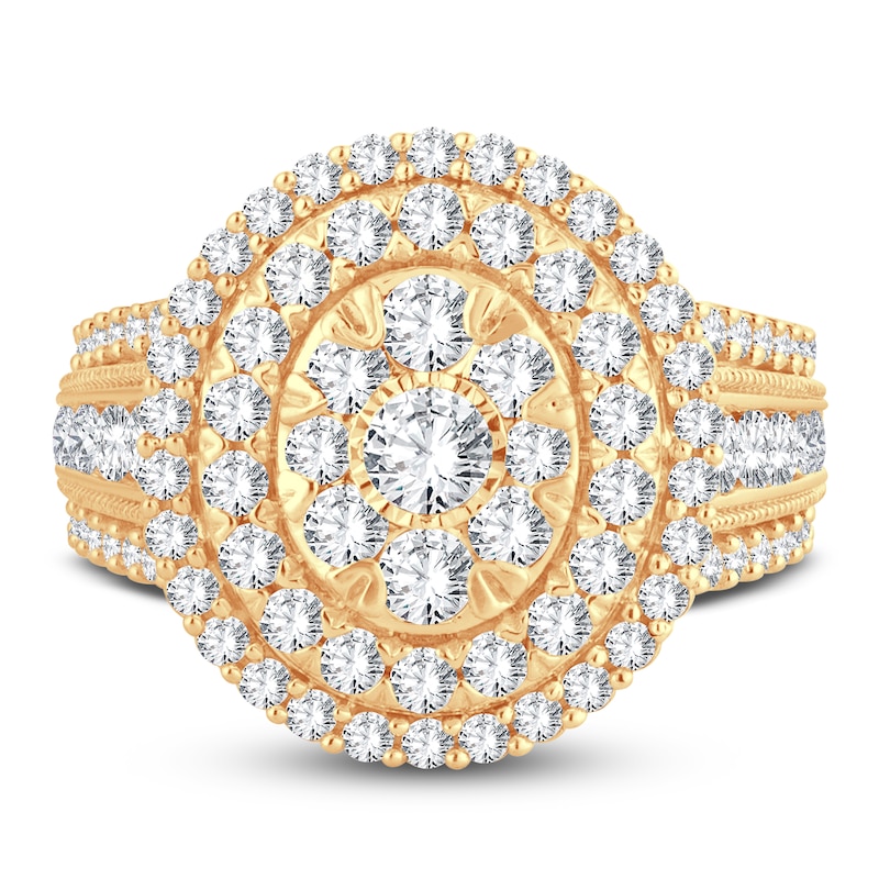 Diamond Engagement Ring 2 ct tw Round-cut 10K Yellow Gold