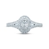 Thumbnail Image 1 of Monique Lhuillier Bliss Diamond Engagement Ring 3/4 ct tw Oval, Baguette & Round-cut 18K White Gold