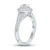 Thumbnail Image 2 of Monique Lhuillier Bliss Diamond Engagement Ring 3/4 ct tw Oval, Baguette & Round-cut 18K White Gold