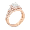 Thumbnail Image 5 of Monique Lhuillier Bliss Diamond Engagement Ring 1-1/6 ct tw Round & Pear-Shaped 18K Two-Tone Gold