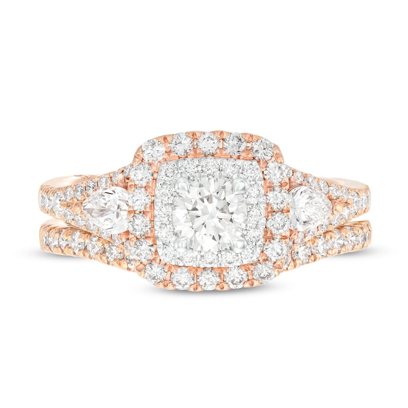 Main Image 6 of Monique Lhuillier Bliss Diamond Engagement Ring 1-1/6 ct tw Round & Pear-Shaped 18K Two-Tone Gold