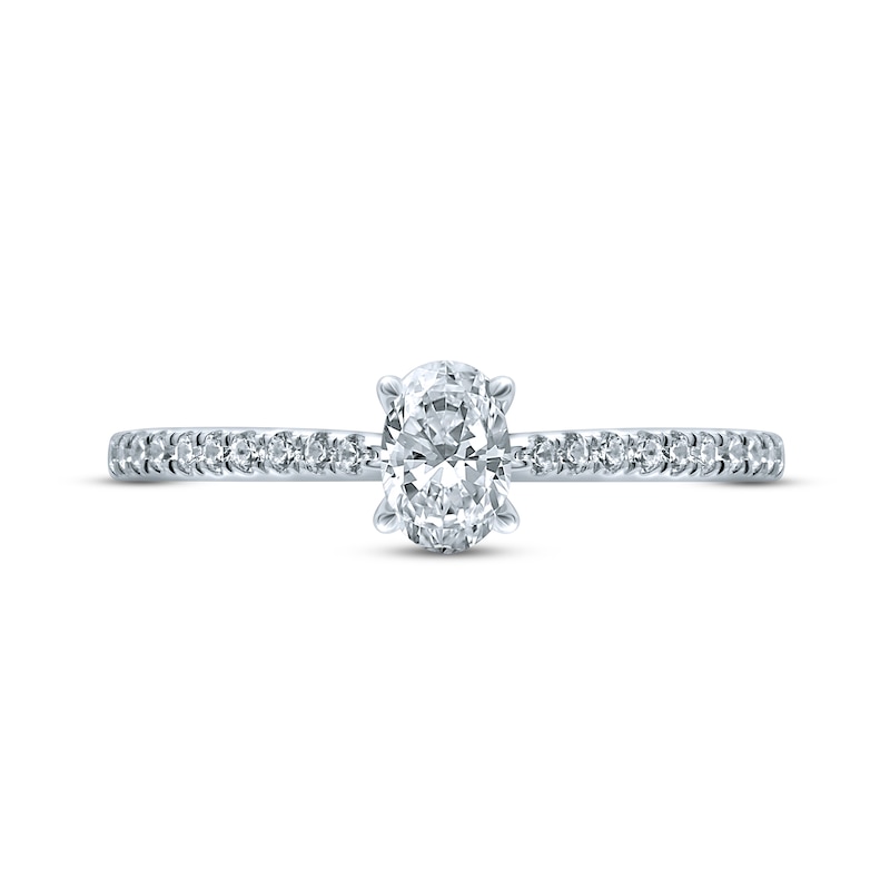 Main Image 2 of Monique Lhuillier Bliss Diamond Engagement Ring 5/8 ct tw Oval & Round-Cut 18K White Gold