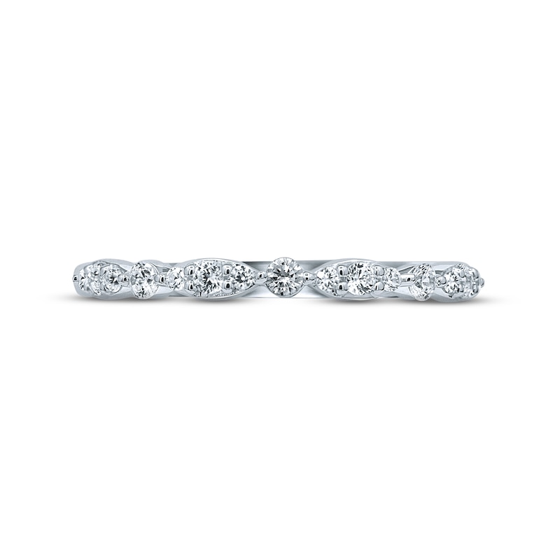 Monique Lhuillier Bliss Diamond Wedding Band 1/4 ct tw Round-cut 18K White Gold