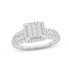 Thumbnail Image 1 of Diamond Engagement Ring 1 ct tw Princess, Round-Cut 10K White Gold