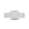 Thumbnail Image 3 of Diamond Engagement Ring 1 ct tw Princess, Round-Cut 10K White Gold