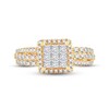 Thumbnail Image 3 of Diamond Engagement Ring 1 ct tw Princess, Round-Cut 10K Yellow Gold