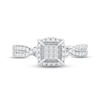 Thumbnail Image 3 of Diamond Engagement Ring 1/2 ct tw Princess, Round-Cut 10K White Gold