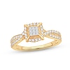 Thumbnail Image 1 of Diamond Engagement Ring 1/2 ct tw Princess, Round-Cut 10K Yellow Gold