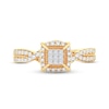 Thumbnail Image 3 of Diamond Engagement Ring 1/2 ct tw Princess, Round-Cut 10K Yellow Gold