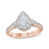 Thumbnail Image 1 of Monique Lhuillier Bliss Diamond Engagement Ring 1-1/4 ct tw Pear & Round-cut 18K Two-Tone Gold