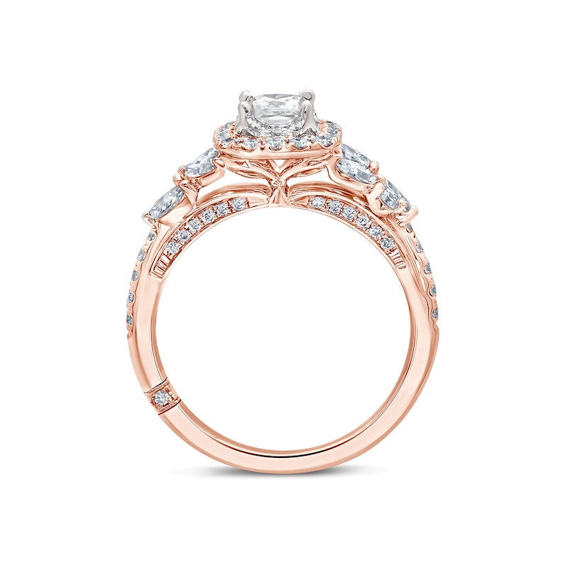 Main Image 4 of Monique Lhuilllier Bliss Diamond Engagement Ring 1-1/6 ct tw Princess, Marquise & Round-cut 18K Two-Tone Gold