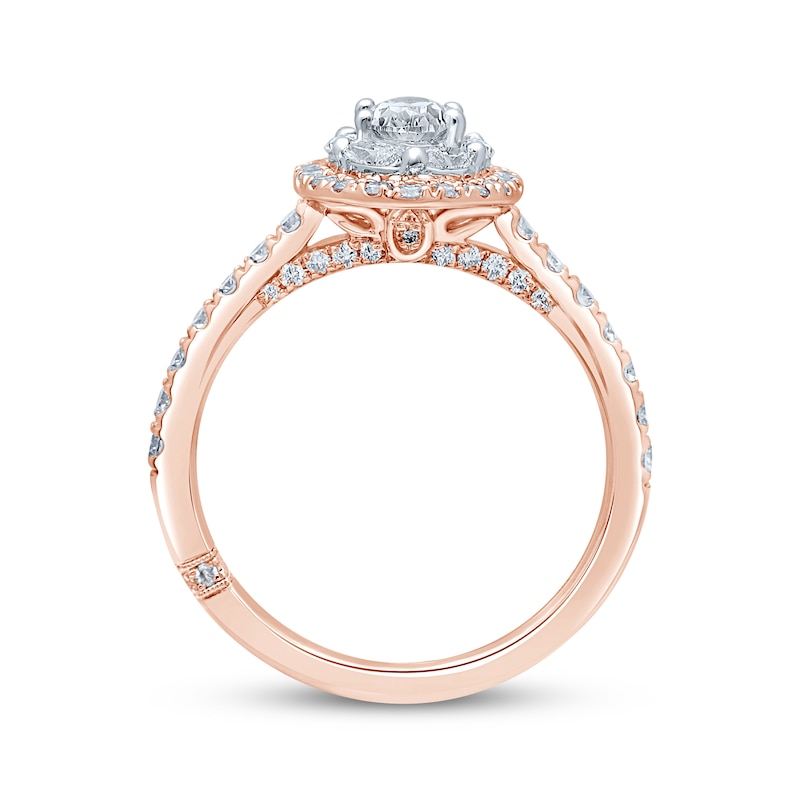 Main Image 3 of Monique Lhuillier Bliss Diamond Engagement Ring 1-1/4 ct tw Oval, Marquise & Round-cut 18K Two-Tone Gold