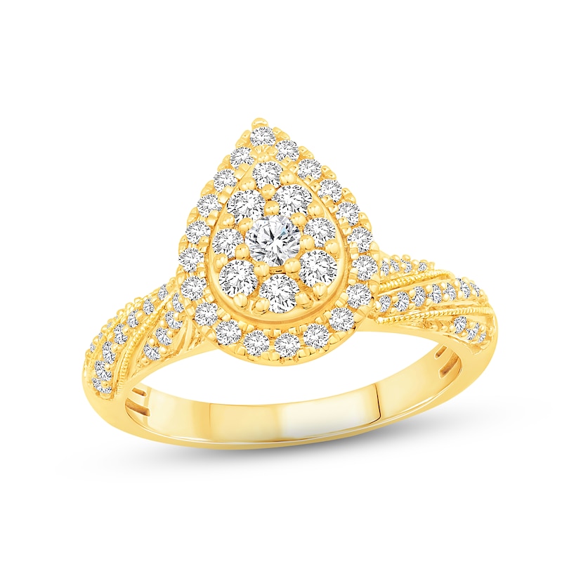 Main Image 1 of Diamond Engagement Ring 3/4 ct tw Round-cut 14K Yellow Gold