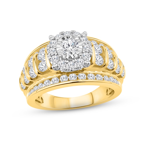 Diamond Engagement Ring 1-7/8 ct tw Round-cut 10K Two-Tone Gold
