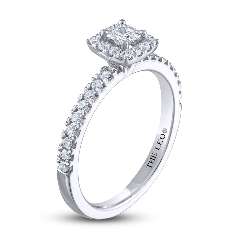 Main Image 2 of THE LEO Diamond Engagement Ring 1/2 ct tw Princess & Round-cut 14K White Gold