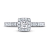 Thumbnail Image 3 of THE LEO Diamond Engagement Ring 1/2 ct tw Princess & Round-cut 14K White Gold