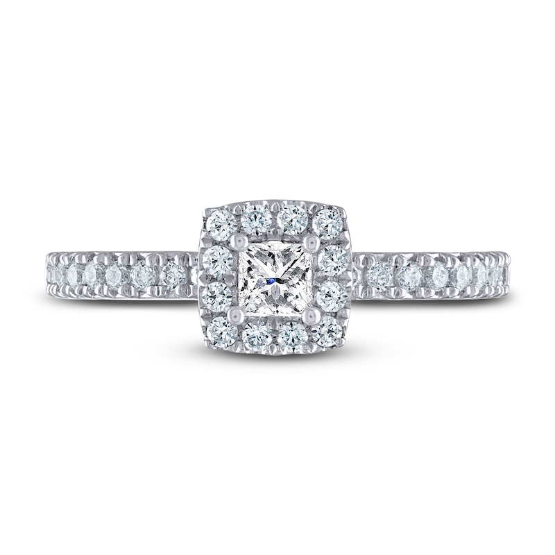 Main Image 3 of THE LEO Diamond Engagement Ring 1/2 ct tw Princess & Round-cut 14K White Gold