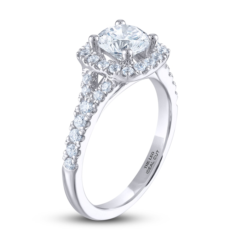 Main Image 2 of THE LEO Ideal Cut Diamond Engagement Ring 1-3/8 ct tw Round-cut 14K White Gold