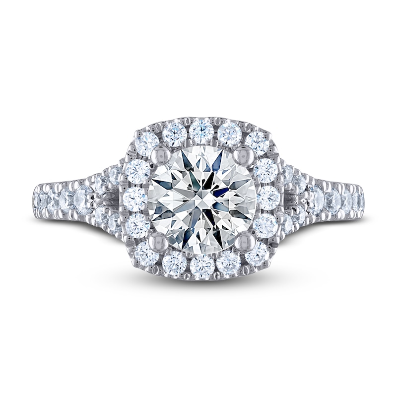 Main Image 3 of THE LEO Ideal Cut Diamond Engagement Ring 1-3/8 ct tw Round-cut 14K White Gold