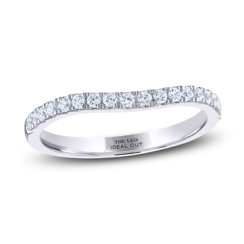 Main Image 1 of THE LEO Ideal Cut Diamond Wedding Band 1/4 ct tw Round-cut 14K White Gold