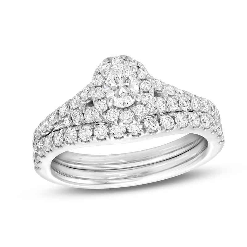 Main Image 1 of THE LEO First Light Diamond Oval-Cut Bridal Set 1 ct tw 14K White Gold