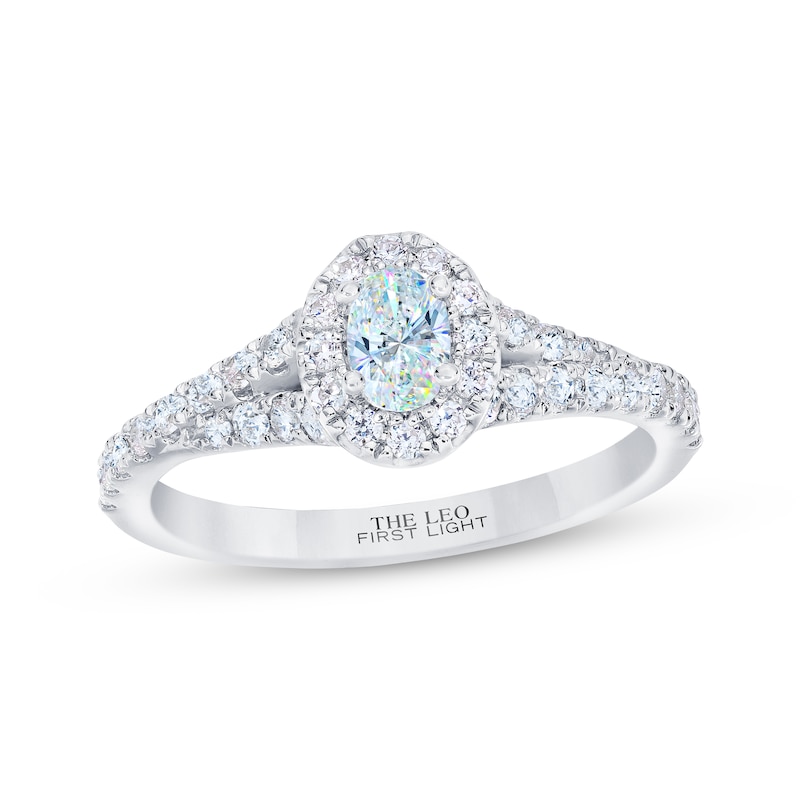 Main Image 5 of THE LEO First Light Diamond Oval-Cut Engagement Ring 3/4 ct tw 14K White Gold