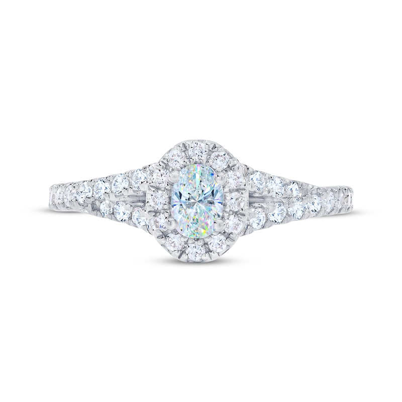 Main Image 8 of THE LEO First Light Diamond Oval-Cut Engagement Ring 3/4 ct tw 14K White Gold