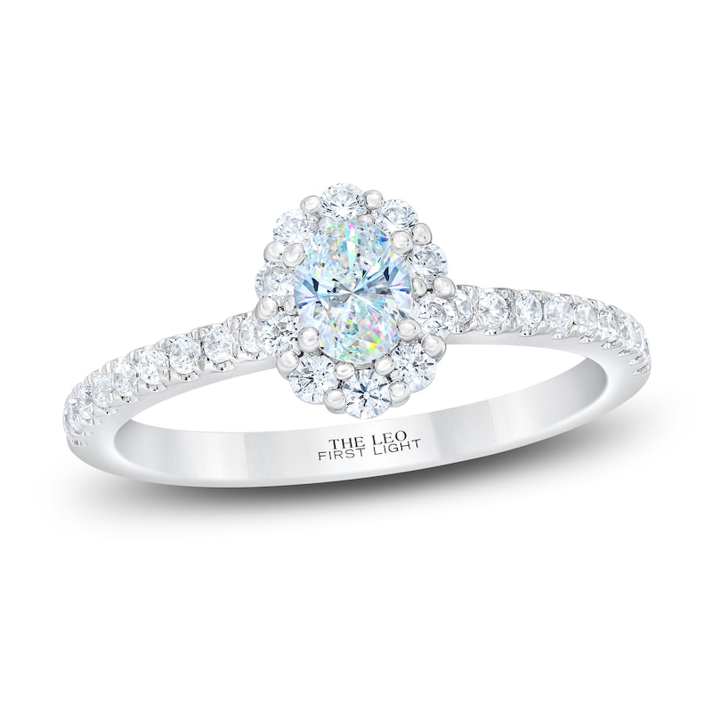 Main Image 1 of THE LEO First Light Diamond Oval-Cut Engagement Ring 5/8 ct tw 14K White Gold