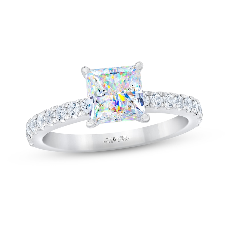 Main Image 1 of THE LEO First Light Diamond Princess-Cut Engagement Ring 1-7/8 ct tw 14K White Gold