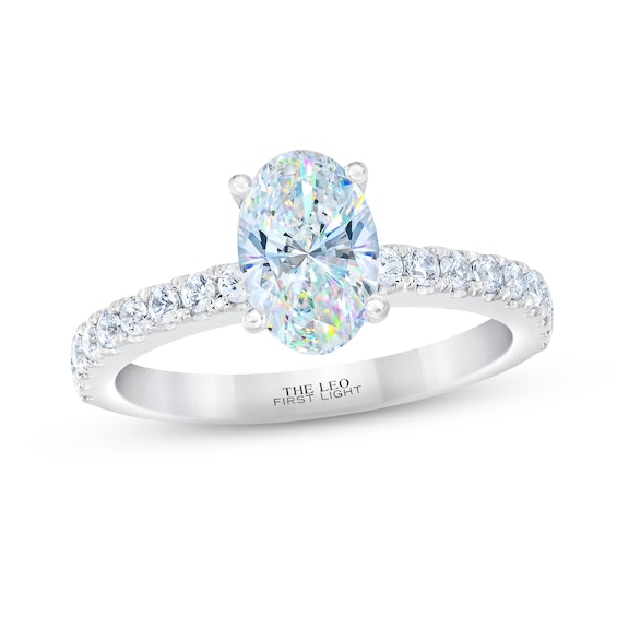 THE LEO First Light Diamond Oval-Cut Engagement Ring -/8 ct tw 14K White Gold